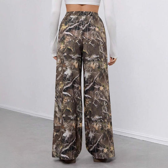 Damen Freizeit Palazzohose im modernen Camouflage-Design EB