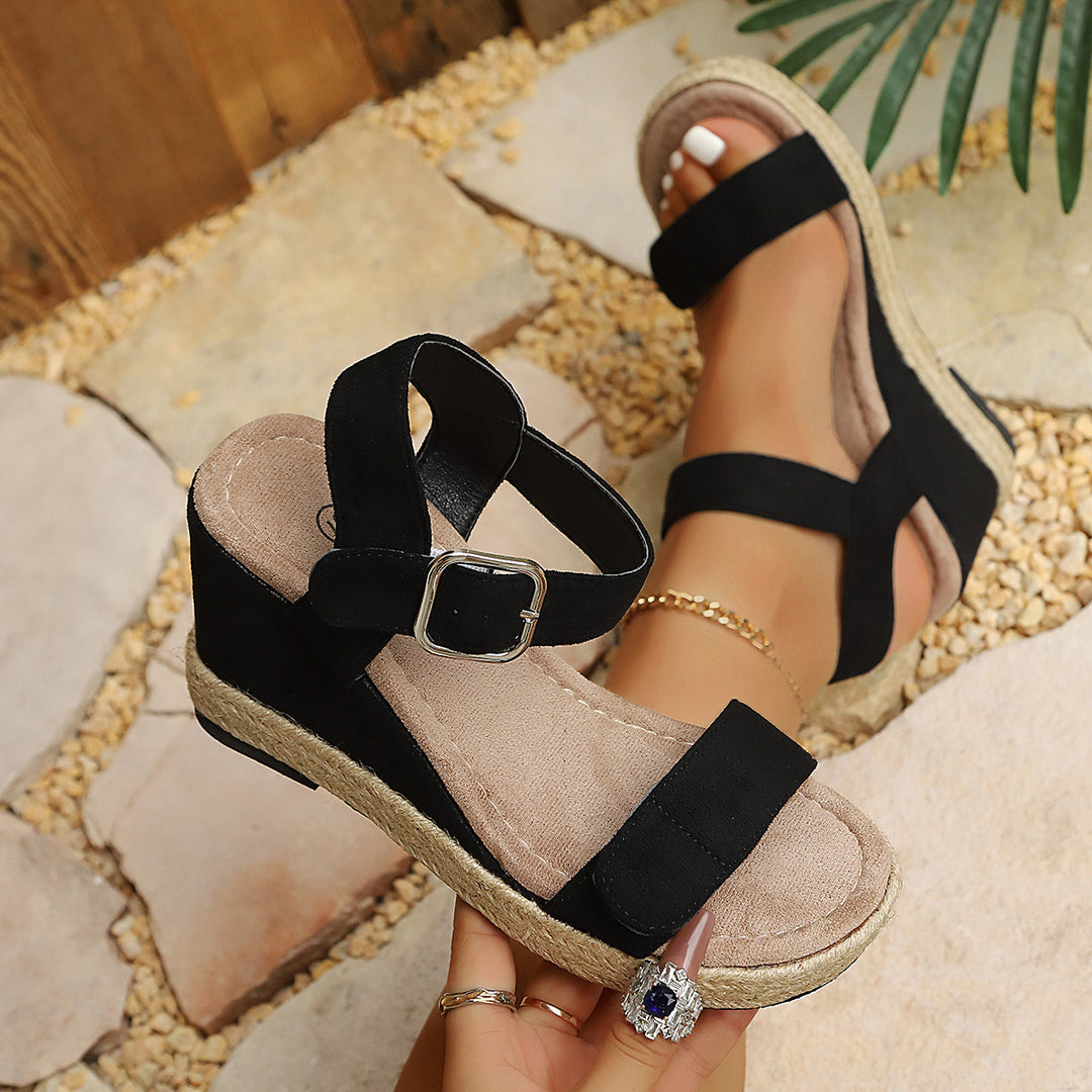 Damen Wedge-Sandalen mit verstellbarem Riemen EB