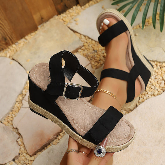 Damen Wedge-Sandalen mit verstellbarem Riemen EB