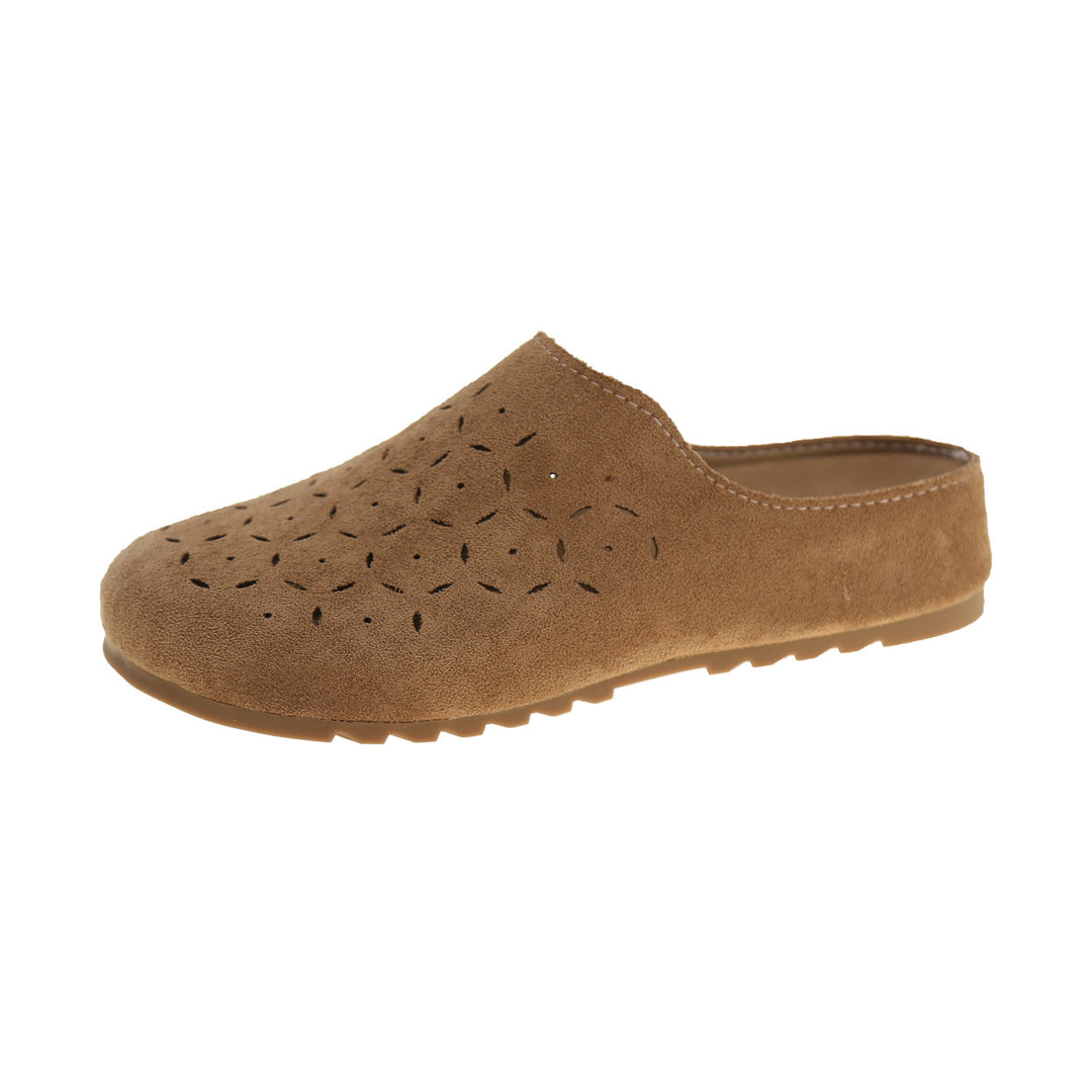 Damen Atmungsaktive Home-Sandalen aus Wildleder mit eleganter Lochung EB