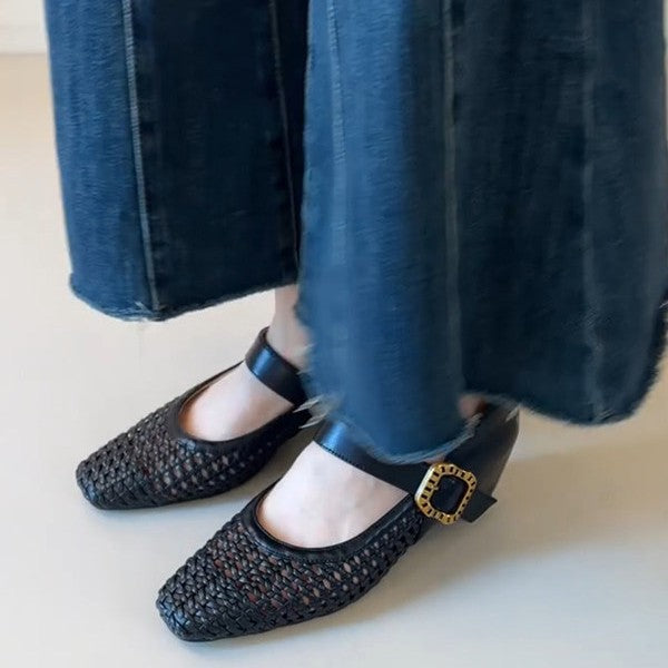 Damen Ballerinas mit stilvollem Riemchen und luftiger Schnüroptik EB
