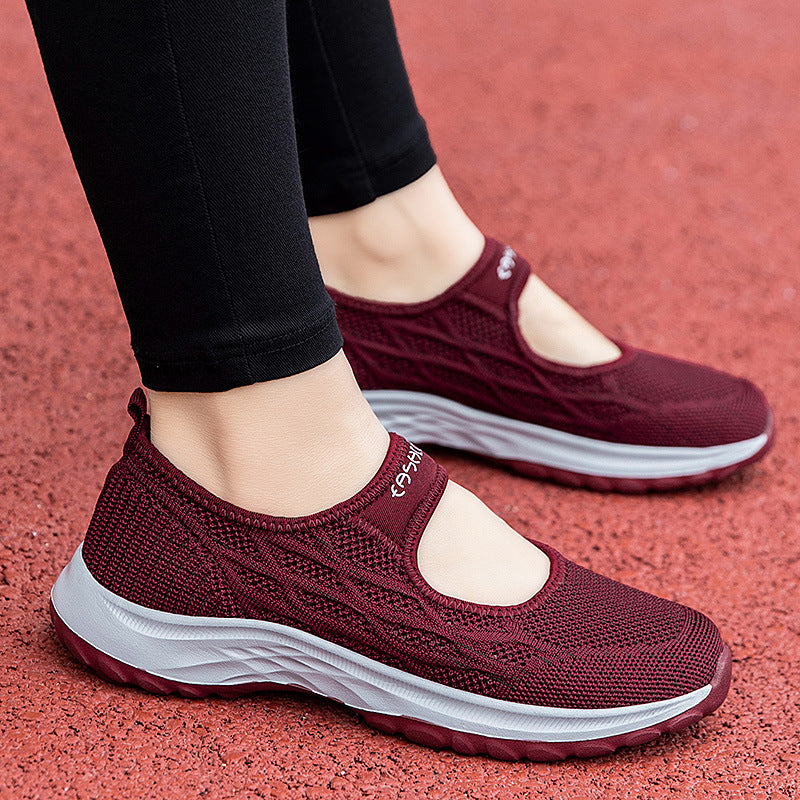 Damen Leichte und bequeme Sportpumps mit elastischem Obermaterial EB