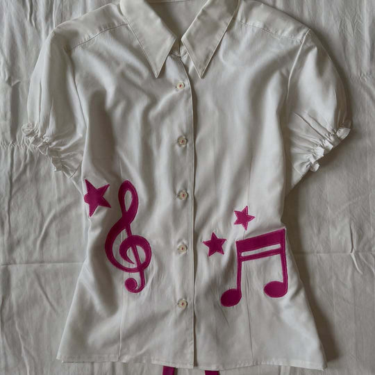 Damen Musikalisches Kurzarmhemd EB