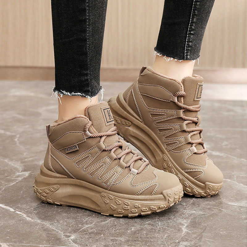 Damen modische Winter-Sneaker mit isolierendem Fleece-Futter und rutschfester Laufsohle EB