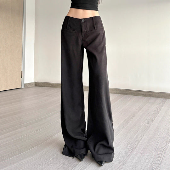 Damen Weite Flared-Hose mit hohem Bund und seitlichen Taschen EB