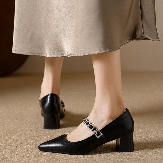 Damen Glamouröse Slingback-Pumps mit funkelnder Schnallen-Applikation EB