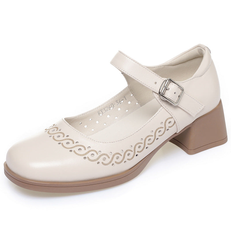 Damen Ballerinas mit verstellbarem Riemen und dekorativem Schnitt EB