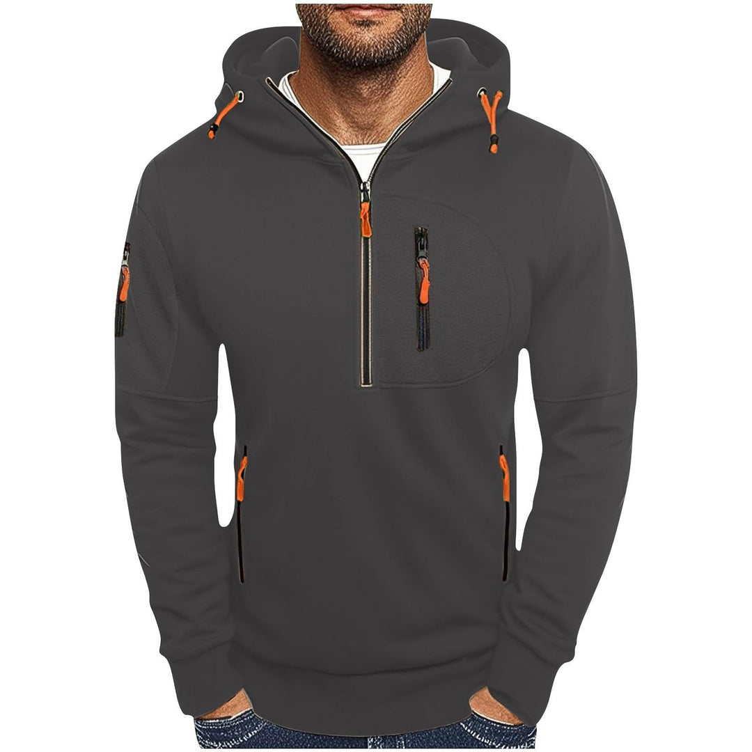 Herren funktionale Kapuzenjacke mit innovativem Halbreißverschluss EB