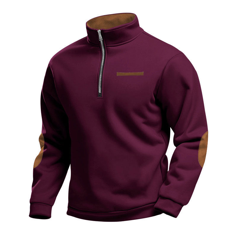 Herren Hochwertiges Sweatshirt mit Stehkragen und Reißverschluss EB