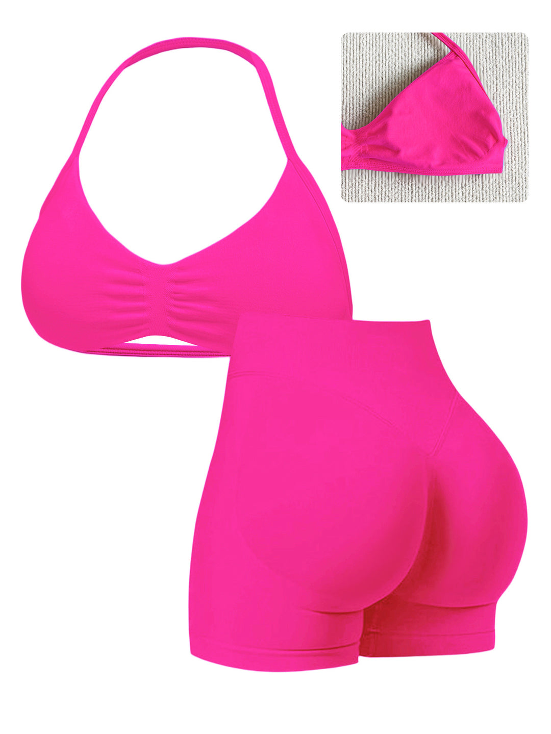 Damen Sportlicher Bikini mit gepolstertem Oberteil und hoher Taille EB
