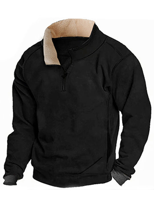 Herren Fleece Sweatshirt mit Stehkragen EB