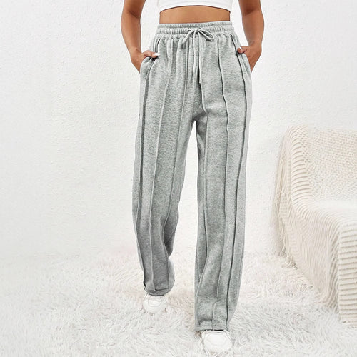 Damen lässige Plissee-Hose mit elastischem Bund EB