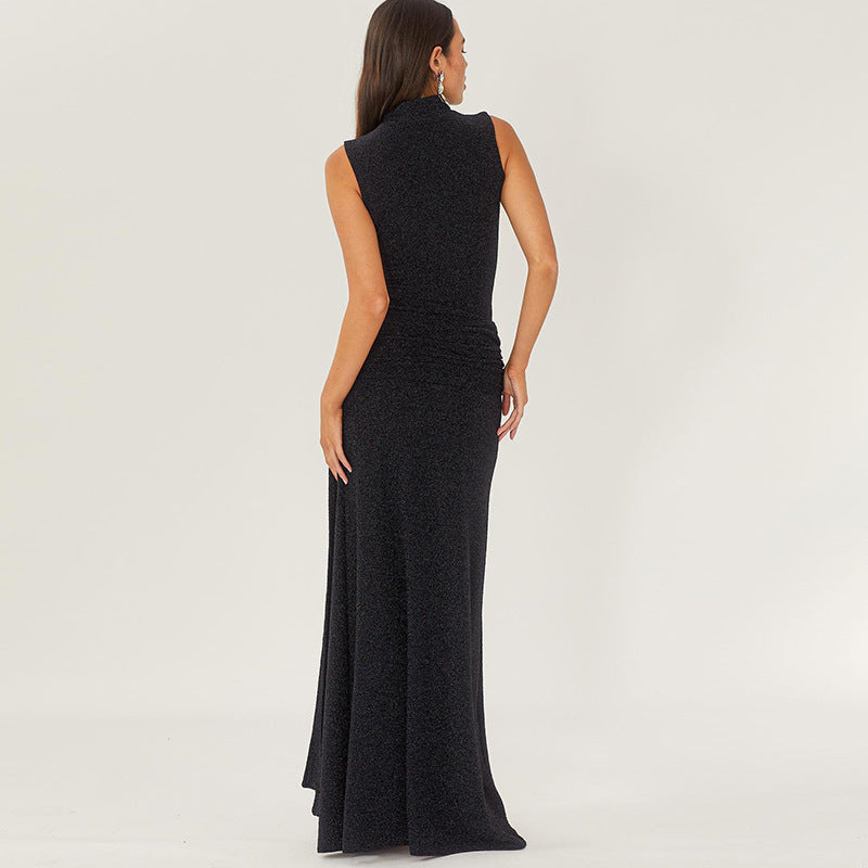 Damen Glitzerndes Maxikleid mit hohem Schlitz und elegantem Design EB