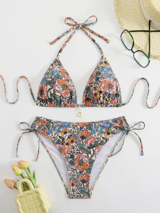 Damen Floral Design Bikini EB
