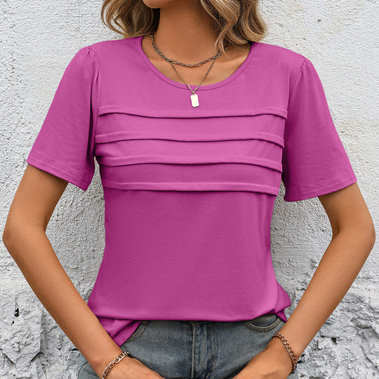 Damen elegantes T-Shirt mit strukturiertem Design EB