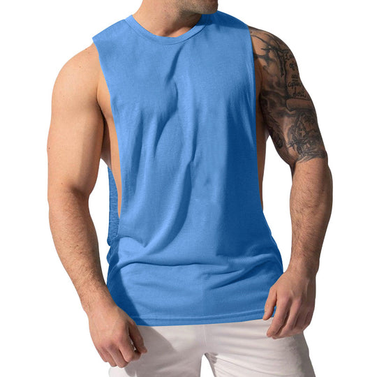 Herren nan Muskelshirt mit extra tiefen Armöffnungen und atmungsaktivem Baumwollmix EB