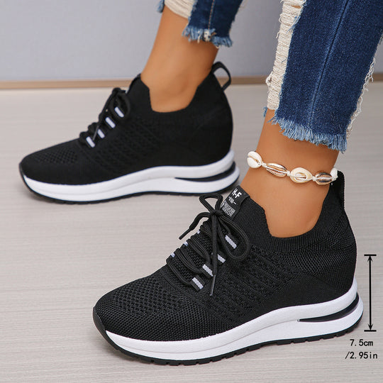 Damen Sportliche Sneaker mit atmungsaktivem Strickdesign und rutschfester Sohle EB