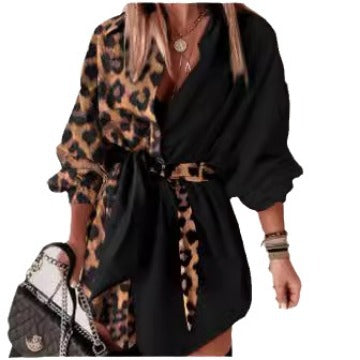 Damen Trendige Tunika mit Leopardenmuster EB
