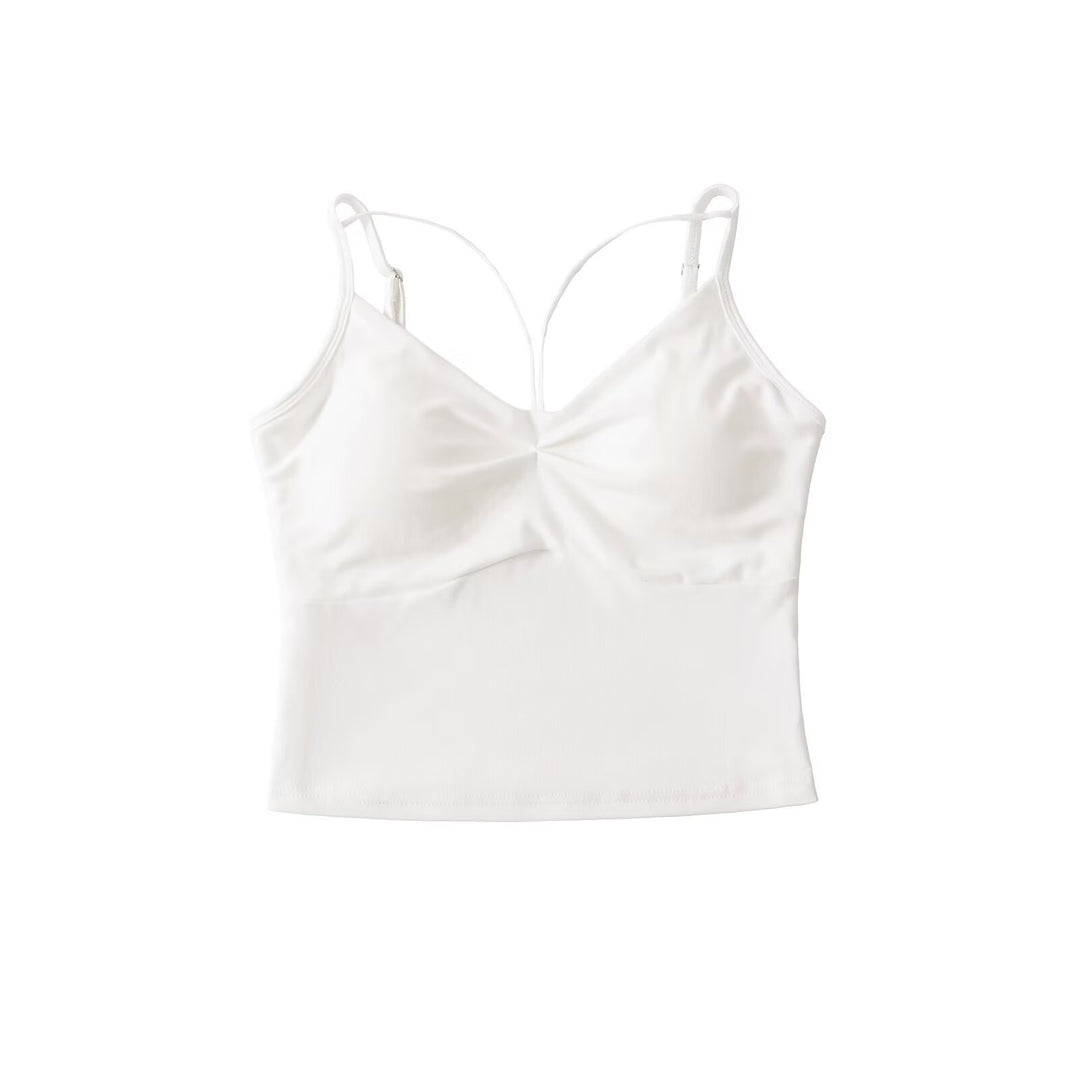 Damen elegantes Crop-Top mit verstellbaren Spaghetti-Trägern EB