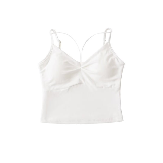 Damen elegantes Crop-Top mit verstellbaren Spaghetti-Trägern EB