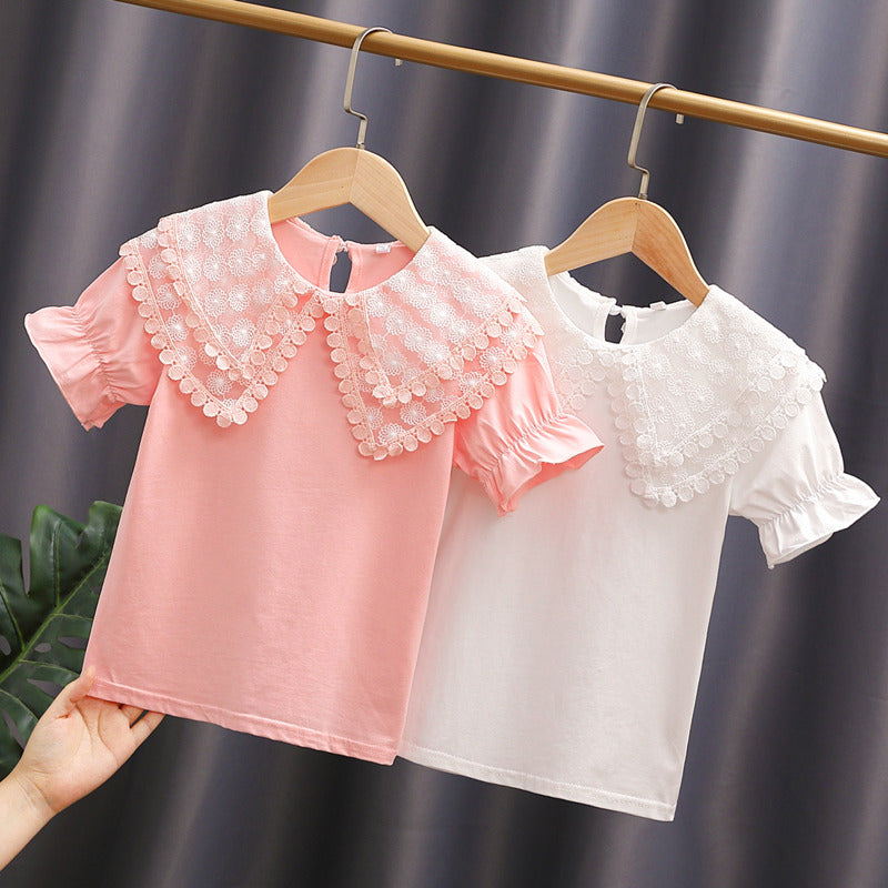 Damen Bluse mit voluminösem Kragen und lässigen Puffärmeln EB