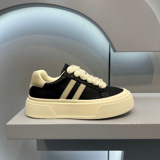 Damen Modische Sneakers mit hohem Plateau und Kordelzug EB