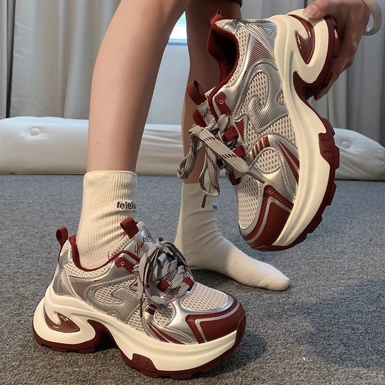Damen Sportliche Mesh-Sneaker mit atmungsaktiven Einsätzen und rutschfester Sohle EB