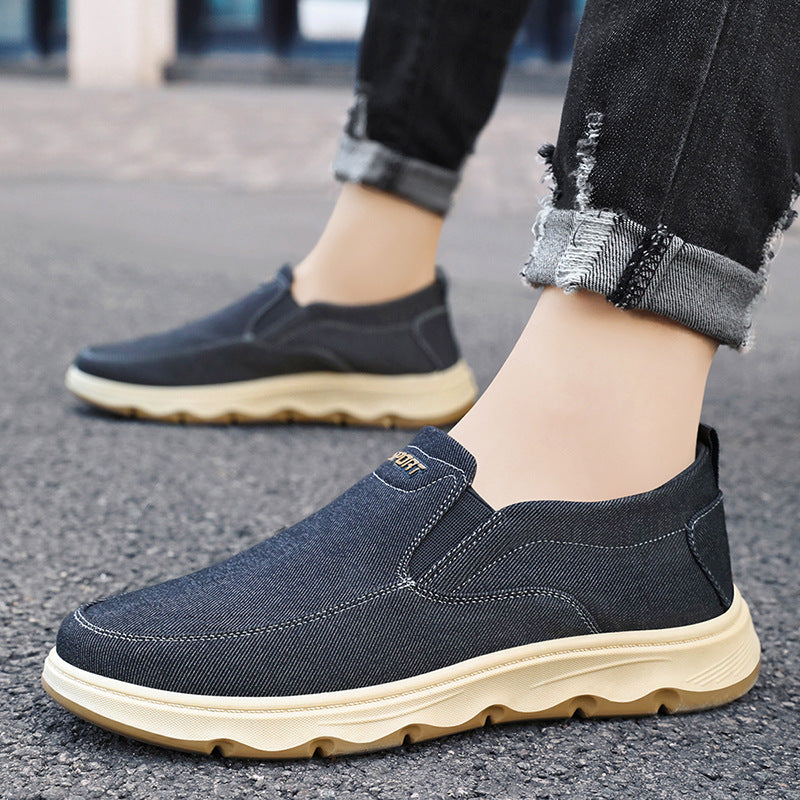 Herren nan leichter Slip-On Canvas-Sneaker mit elastischem Einstieg, gepolsterter Innensohle und profiliert rutschfester Gummilaufsohle EB