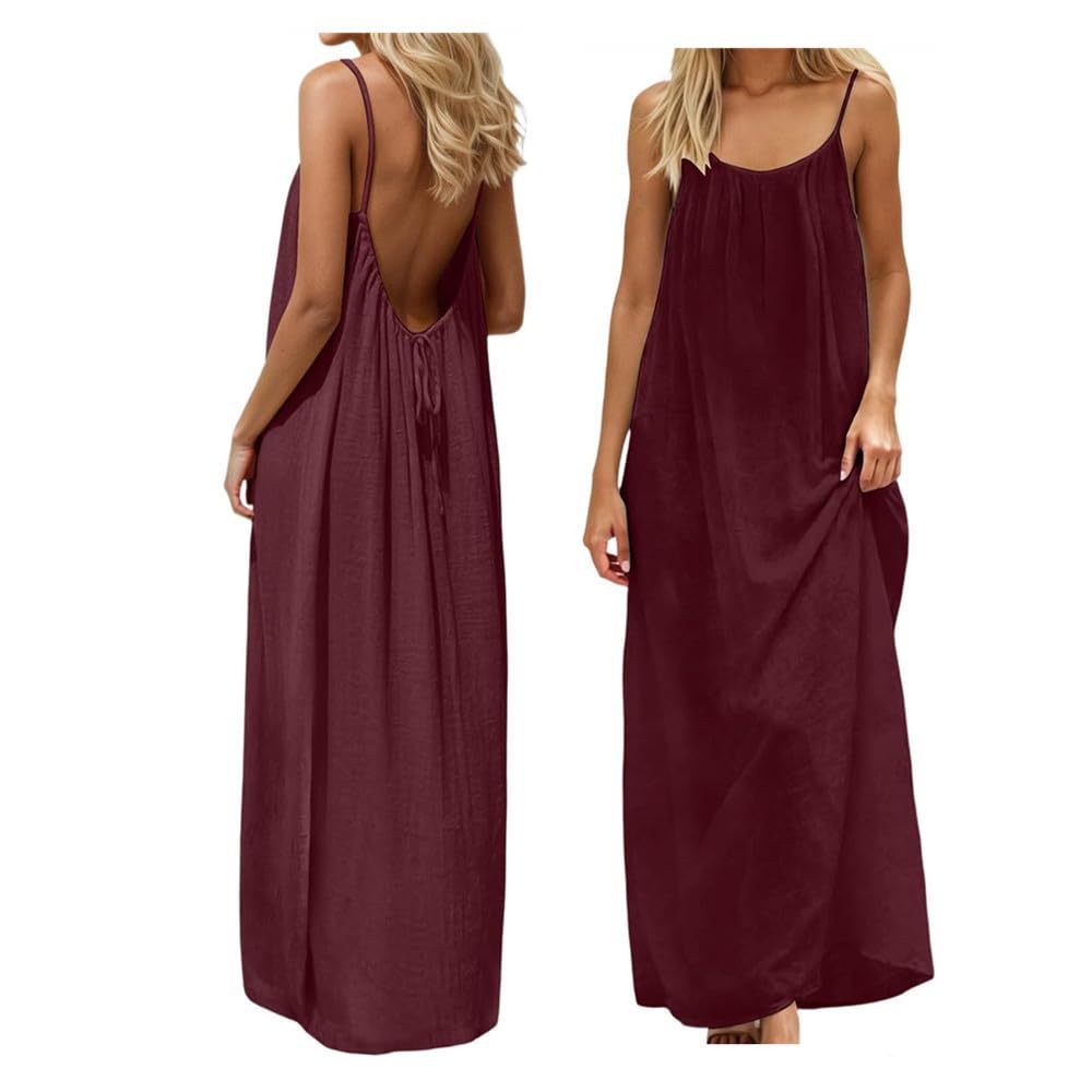 Damen Maxikleid mit tiefem Rücken EB