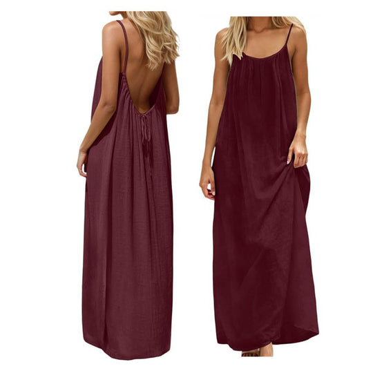 Damen Maxikleid mit tiefem Rücken EB
