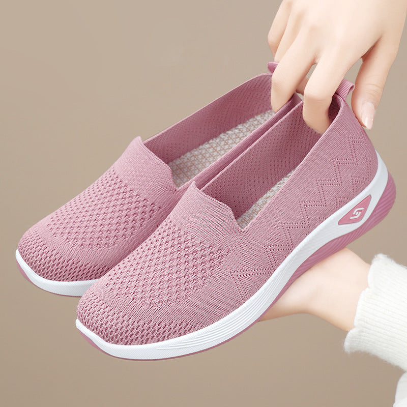 Damen Sportliche Slip-On Schuhe mit flexibler Sohle und atmungsaktivem Obermaterial EB