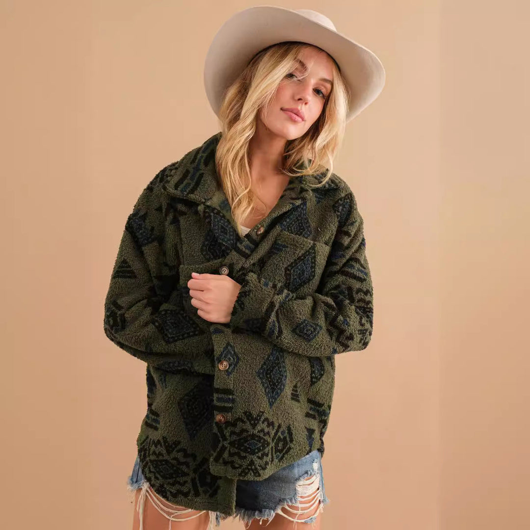 EB | Retro Plüschjacke mit Reverskragen