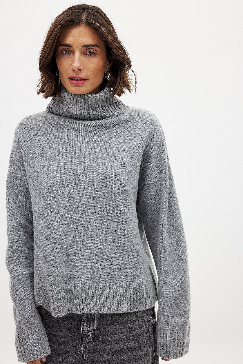 Damen feiner Rollkragenpullover aus weichem Strick EB