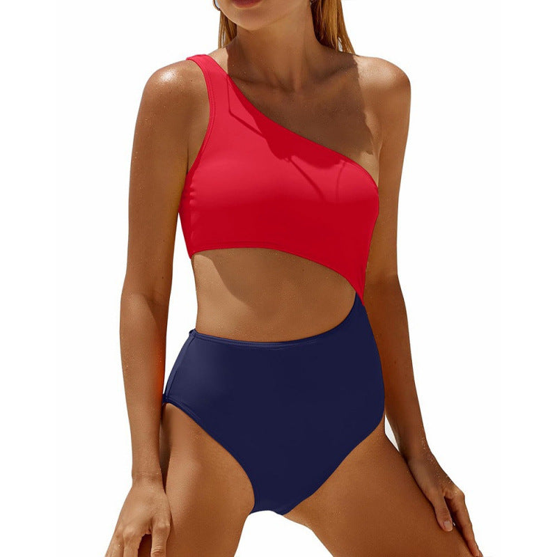 Damen Einseitiger Cut-Out Badeanzug mit attraktivem Design EB