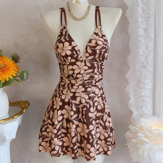 Damen Schwimmdress mit elegantem Floral-Design EB