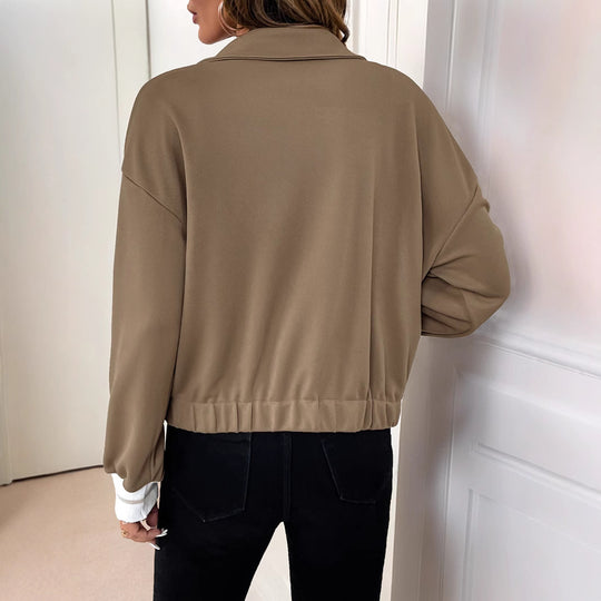 Damen lässige Oversized Jacke mit praktischen Taschen EB
