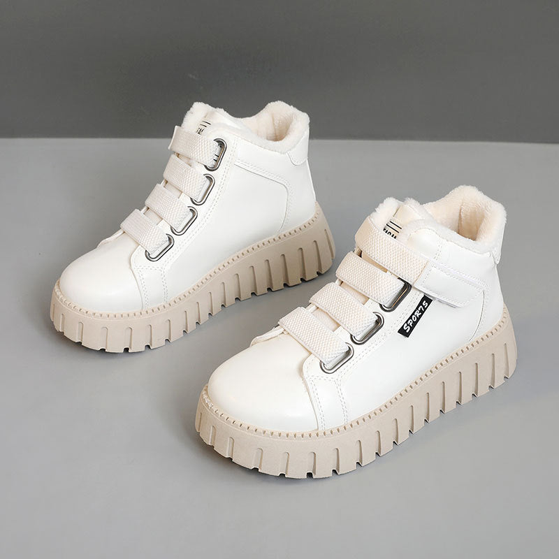Damen Modische Winterstiefel mit flauschigem Innenfutter und robustem Profil EB