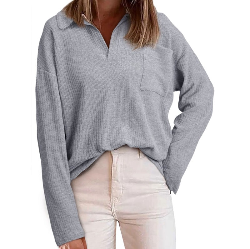 Damen Pullover mit strukturierter Oberfläche und lässigem Schnitt EB