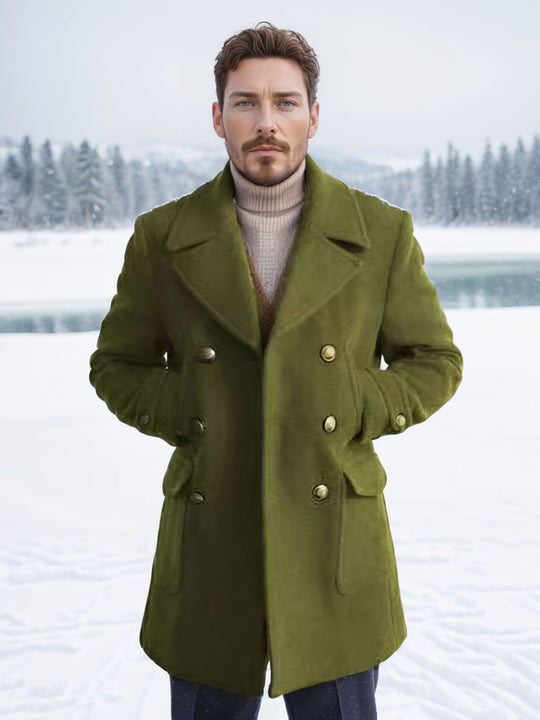 Herren modischer Doppeltbreasted Mantel mit praktischen Taschen EB