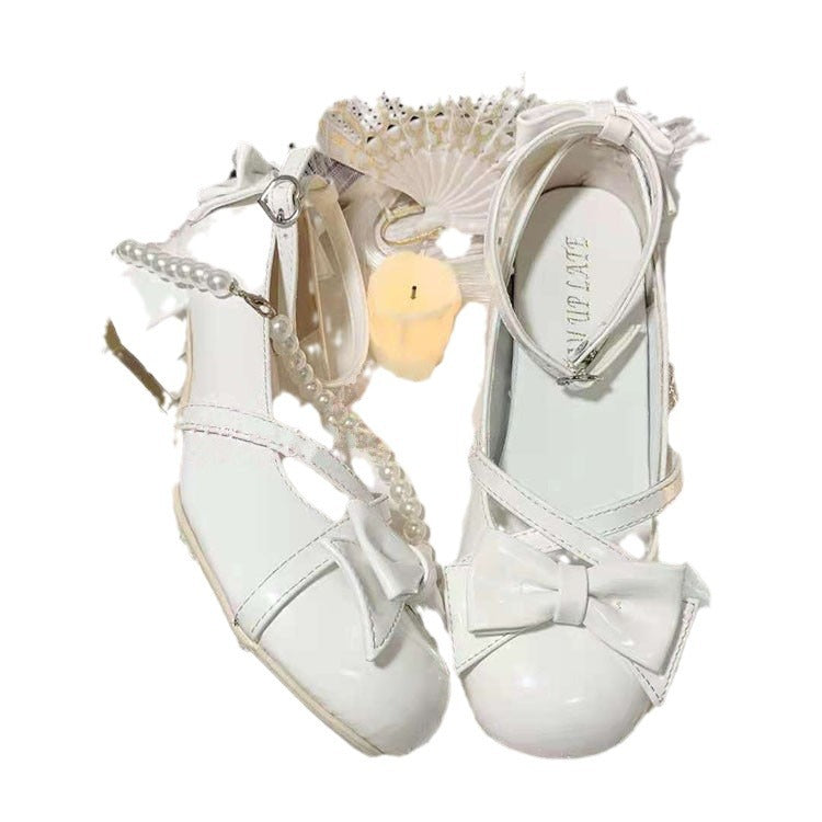 Damen elegante Mary Jane Slingback-Schuhe mit Zierschleife und bequemer Sohle EB