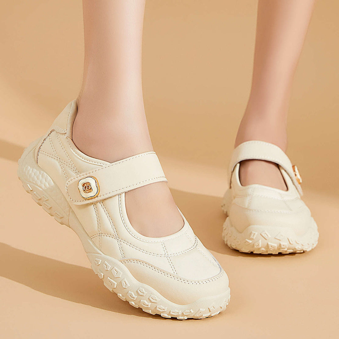 Damen bequeme Alltagsschuhe mit flexiblem Klettverschluss EB