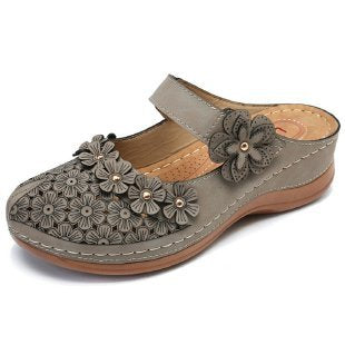Damen Komfortable Clogs mit floralem Dekor EB