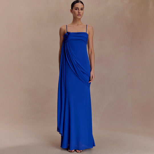 Damen trägerloses Abendkleid mit eleganter Drapierung EB