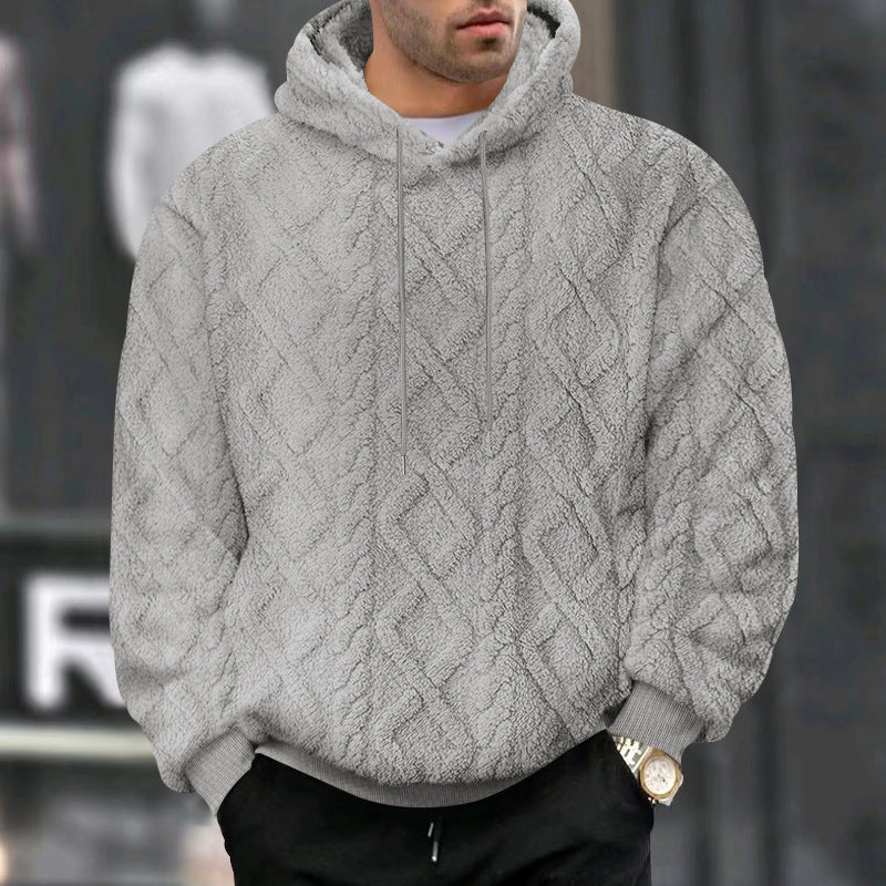 Herren kuscheliger Kapuzenpullover mit strukturiertem Design EB