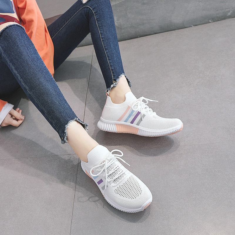Damen Sportliche Sneaker mit atmungsaktiver Mesh-Oberfläche und dämpfender Laufsohle EB
