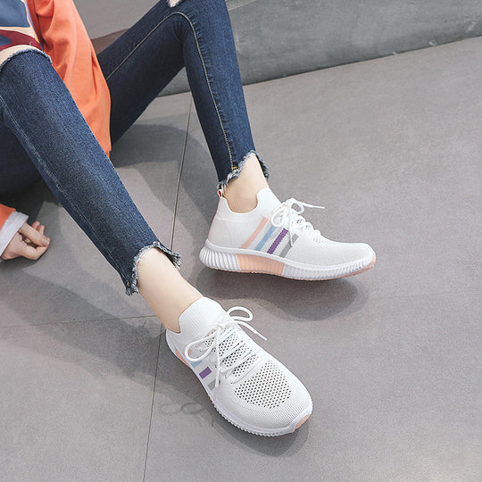 Damen Sportliche Sneaker mit atmungsaktiver Mesh-Oberfläche und dämpfender Laufsohle EB