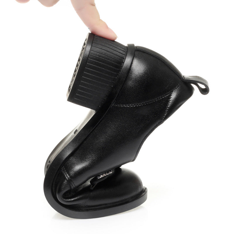 Damen klassische Schnürschuhe mit elegantem Blockabsatz und modischem Detail EB