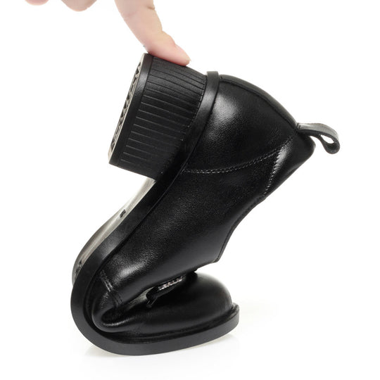 Damen klassische Schnürschuhe mit elegantem Blockabsatz und modischem Detail EB