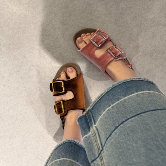 Damen Sandalen mit robustem Riemchen-Design und modischen Schnallen EB