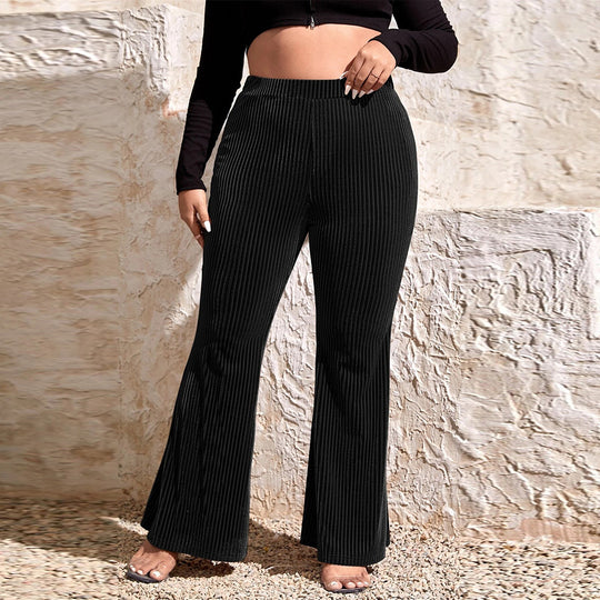 Damen Flared Hose mit eleganter Rippstruktur EB